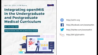 AeHIN Hour - Integrating openIMIS in the Undergraduate and Postgraduate Medical Curriculum