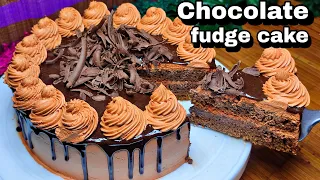 DELICIOUS Chocolate fudge cake recipe // how to make fudge cake recipe by Sheikh's plate 🍽️