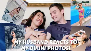 MY BRITISH HUSBAND REACTS TO MY BIKINI PHOTOS❤️+ABOT LANGIT ANG NGITI NI MISTER SA MGA PICTURE KO😆