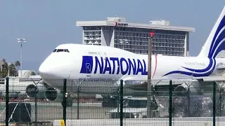 NATIONAL AIRLINES BOEING 747-412(BCF), N756CA taxiing at LAX, Ex Singapore Airlines