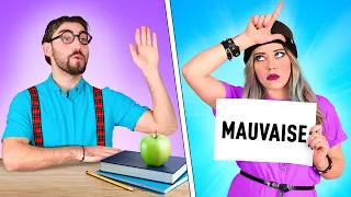 BON ÉLÈVE VS MAUVAIS ÉLÈVE || Situations drôles ! Types d’élèves à l’école par Défi Accepté