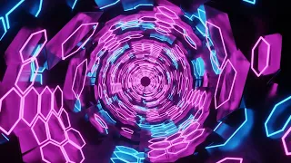 VJ LOOP NEON Bokeh Pink Blue Metallic Sci-Fi Abstract Background Video RGB Gaming Light Tunnel