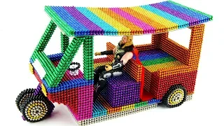 DIY - How To Make Electric Rickshaw with Magnetic Balls Satisfaction 100% - Amazing Magnet Balls