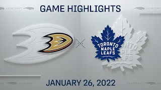 NHL Highlights | Ducks vs. Maple Leafs - Jan. 26, 2022