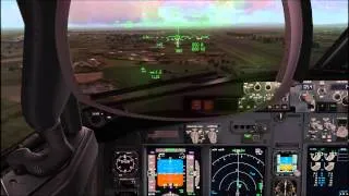 Manually flown ILS 05L approach at Manchester Airport using the Heads Up Guidance System