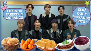 GRUPO DE KPOP REAGE A COMIDA BRASILEIRA (COM VERIVERY)