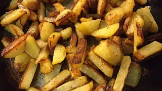 Как пожарить картошку, чтобы просили ещё? Все секреты приготовления. Вкусный ужин картошка и мясо.