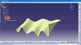 CATIA v.5.  Создание криволинейных поверхностей с помощью команды Multi-Sections Surface