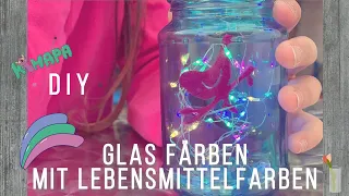 Glas färben mit Lebensmittelfarben - DIY