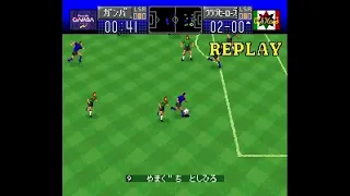 Steal a cross from COM clearance and random goals. J League Excite Stage 96 Jリーグエキサイトステージ'96