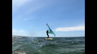 Wing foiling at the Canadian Hole on 4/13/22