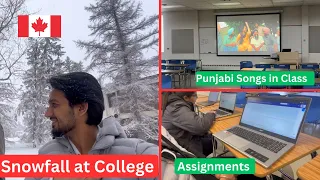 Canada College Life Fun 🇨🇦 | Completing Assignments | Heavy Snowfall Alberta ❄️