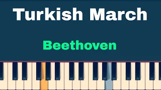 Beethoven - Turkish March  ( Easy  Piano Tutorial  With  Sheet )