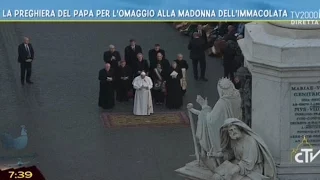 La preghiera del Papa per l'omaggio alla Madonna dell'Immacolata