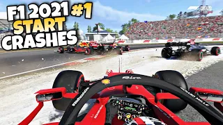 F1 2021 START CRASHES #1