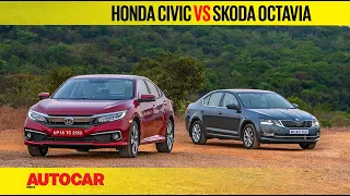 Honda Civic vs Skoda Octavia | Petrol AT Comparison Test Review | Autocar India