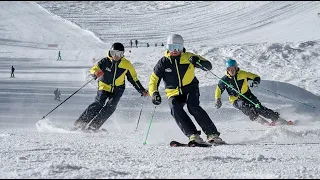 Синхронное катание на горных лыжах, тренировка демо команды [Riders School, Красная Поляна]