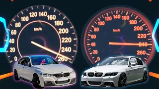 BMW 330d F30 VS BMW 330d E90 - ACCELERATION BATTLE | 0 - 240