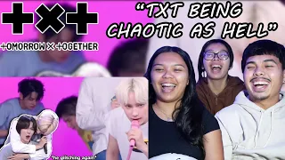 TXT BEING CHAOTIC AS HELL FOR 12 MINUTES STRAIGHT REACTION | They are so weird it's funny!