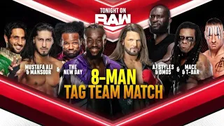 The New Day, Mansoor & Mustafa Ali Vs AJ Styles, Omos, MACE & T-BAR - WWE Raw 13/09/2021 (Español)