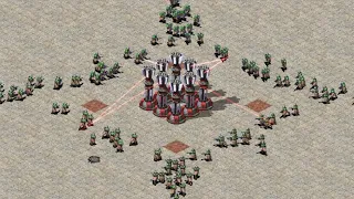 Conscripts vs Prism Towers - Same Cost - Red Alert 2