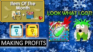 LOOK WHAT I GOT FROM THE CALENDAR! + MAKING PROFITS! IOTM 2017- Growtopia
