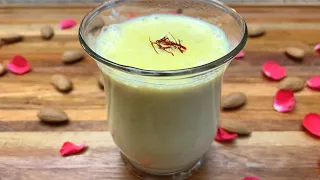 Badam Kesar Milk | Indian Saffron Milk Drink