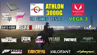 AMD Athlon 3000G Vega 3 Gaming Test ! 2021