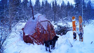 Поход на лыжах по реке Лыжа. Таёжный быт. Лесное озеро. 4 дня один в зимней тайге. Дикая кухня