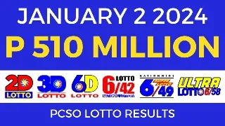 Lotto Result January 2 2024 9pm PCSO