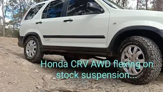 2006 Honda CRV AWD flexing on stock suspension.