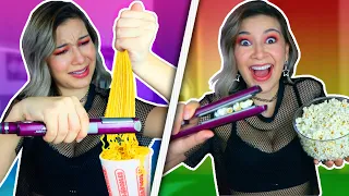 PROBANDO LOS LIFE HACKS MÁS TONTOS DE INTERNET | Trucos con comida - Lulu99