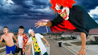 Superheroes Nerf : Giant Killer Clown Monster Attack In Real Life