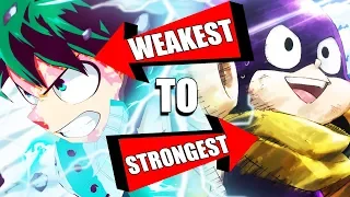ALL CLASS 1-A HEROES RANKED WEAKEST TO STRONGEST (My Hero Academia)