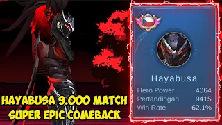 HAYABUSA 9K match Sanggup epic comeback walau dilock natalia/eudora/kadita - tutorial mobile legends