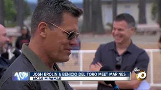 Josh Brolin and Benicio Del Toro meet Marines at MCAS Miramar