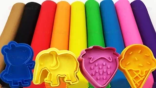 Learn Colors with Play Doh Modelling Clay and Cookie Molds and Surprise!