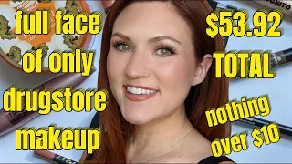 Full face of DRUGSTORE ONLY makeup!!! | Grand total of $53.92, no products over $10