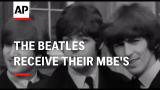 The Beatles Receive their MBE's - Beatlemania scenes!