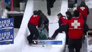 Belgian bobsled crashed