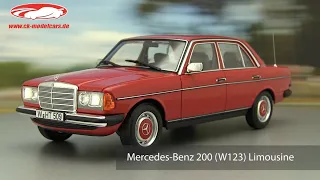 ck-modelcars-video: Mercedes-Benz 200 (W123) Limousine Baujahr 1982 rot Norev