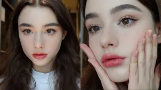 Cute dolly makeup ♡  natural glow / tiktok viral makeup / Dasha Taran