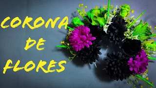 DIY CORONA DE FLORES PARA CATRINA | TUTORIAL | DIADEMA CON FLORES 🎨