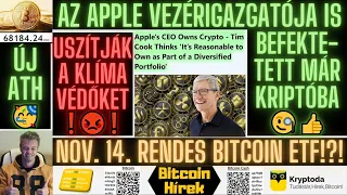 Bitcoin Hírek (381) - Az Apple Vezérigazgatója is Befektetett már Kriptóba! 🧐👍