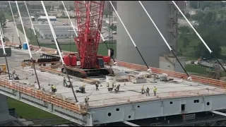 Gordie Howe International Bridge In Detroit, Michigan | DJI Mini 3 Pro 4K