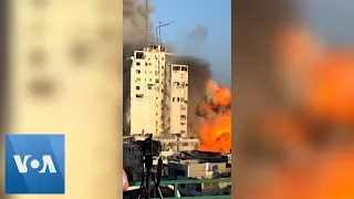 Israeli Airstrike Hits Tower in Gaza City