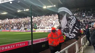 Nufc v Brighton. 5.3.22. View from the gallowgate. East stand wor flags