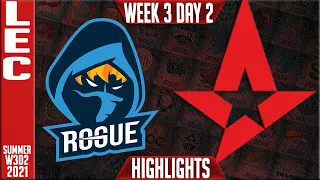 RGE vs AST Highlights | LEC Summer 2021 W3D2 | Rogue vs Astralis