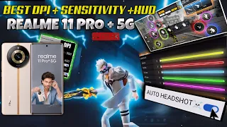 Realme 11 pro+ 5G free fire best auto headshot dpi hud sensitivity settings😱| Best Headshot settings