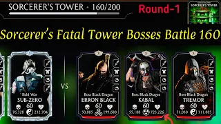 Sorcerer’s Fatal Tower black Dragon Team Bosses Battle 160 Fights + Rewards | MK Mobile 2021